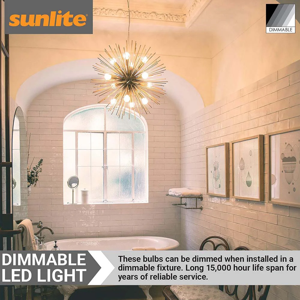 6Pk - Sunlite 2.5w LED G16.5 Globe E12 Base 3000K Bulb - 25W Equiv - Image 5