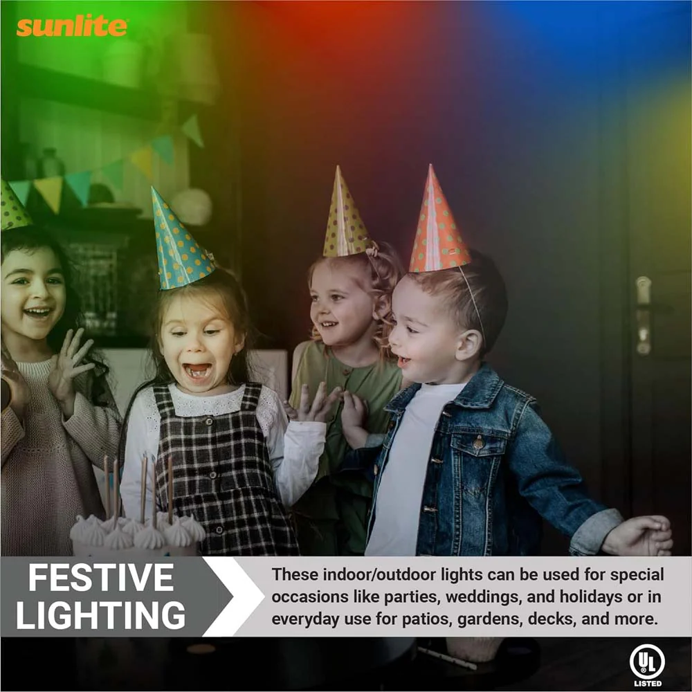 6Pk - Sunlite 2w LED Black S14 Sign Transparent E26 Base Dimmable Bulb - Image 4