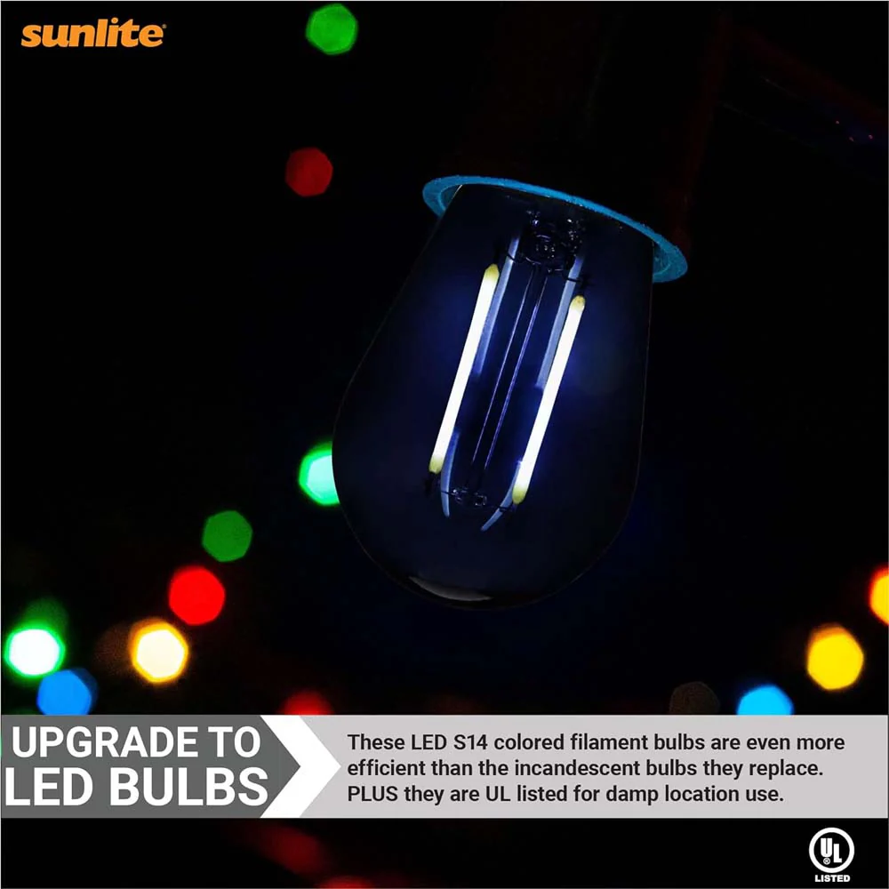 6Pk - Sunlite 2w LED Black S14 Sign Transparent E26 Base Dimmable Bulb - Image 5