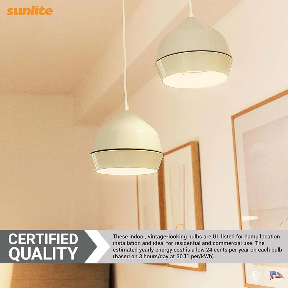 6Pk - Sunlite 2w LED Edison T10/T30 Tubular E26 4000K Bulb - 25W Equiv - Image 6