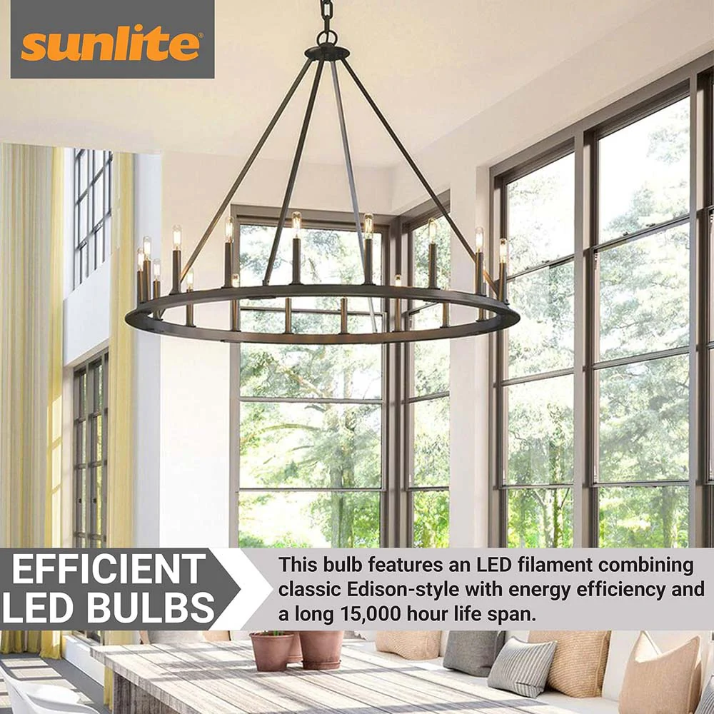 6Pk - Sunlite 2w LED Filament T6 T6.5 Tubular E17 2700K Bulb - 25W Equiv - Image 4