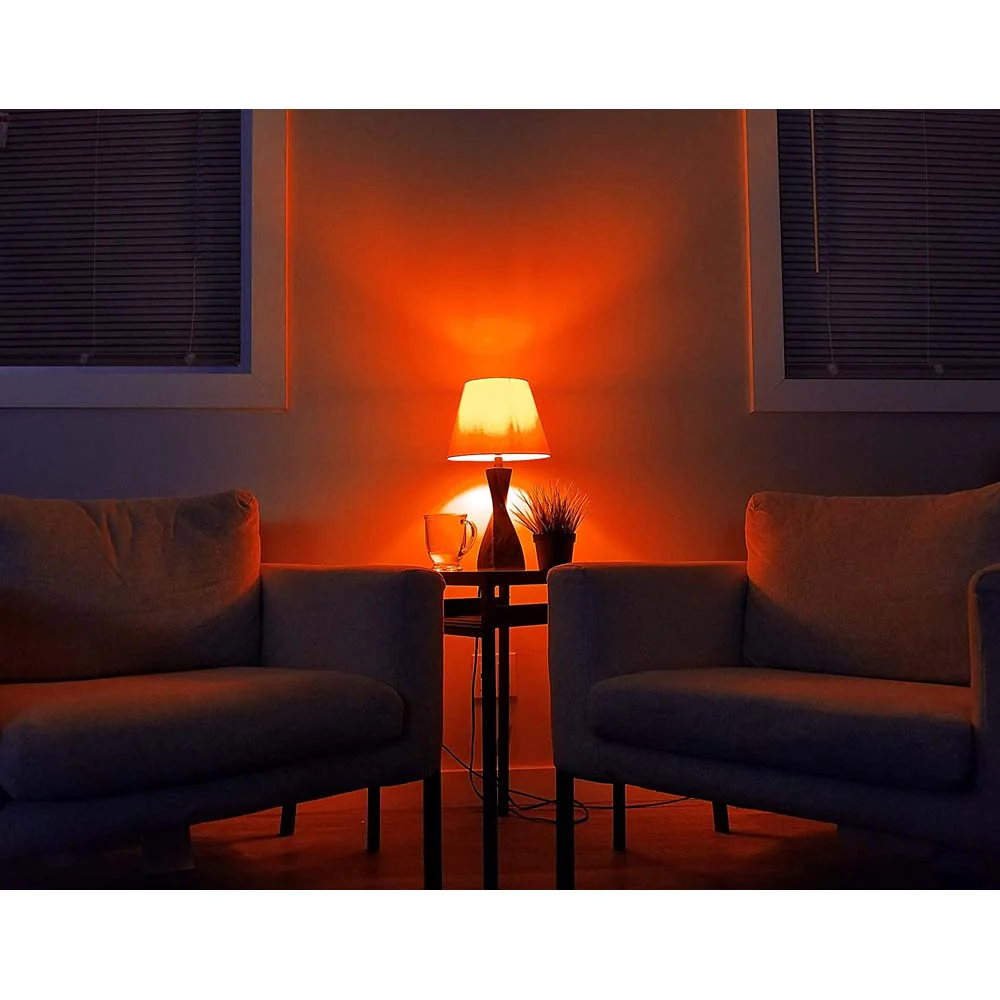 6Pk - Sunlite 4.5 Watts LED A19 Colored Orange Transparent Dimmable Light Bulb - Image 4