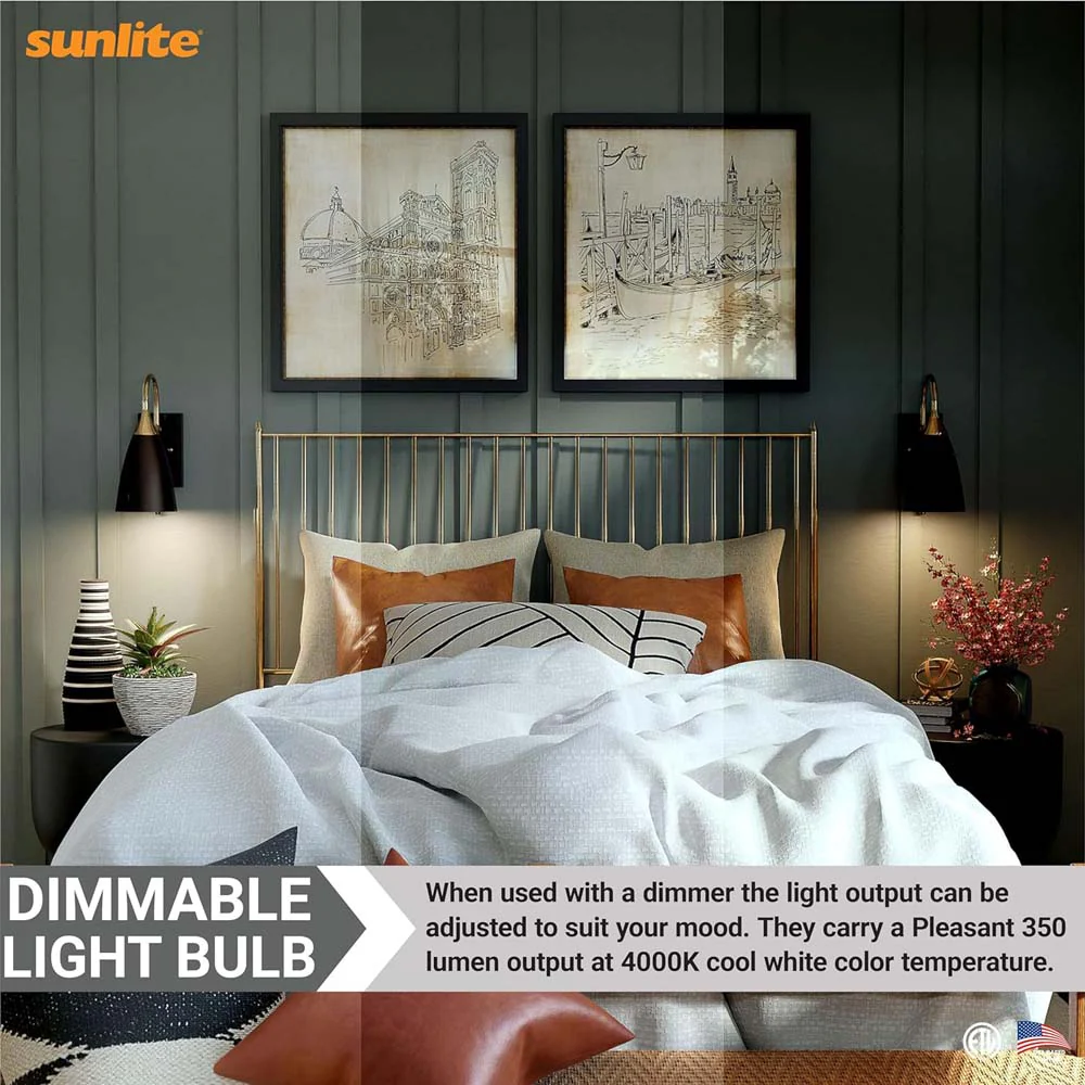 6Pk - Sunlite 5w LED G16.5 Clear Globe E12 Base 4000K Bulb - 40W Equiv - Image 5