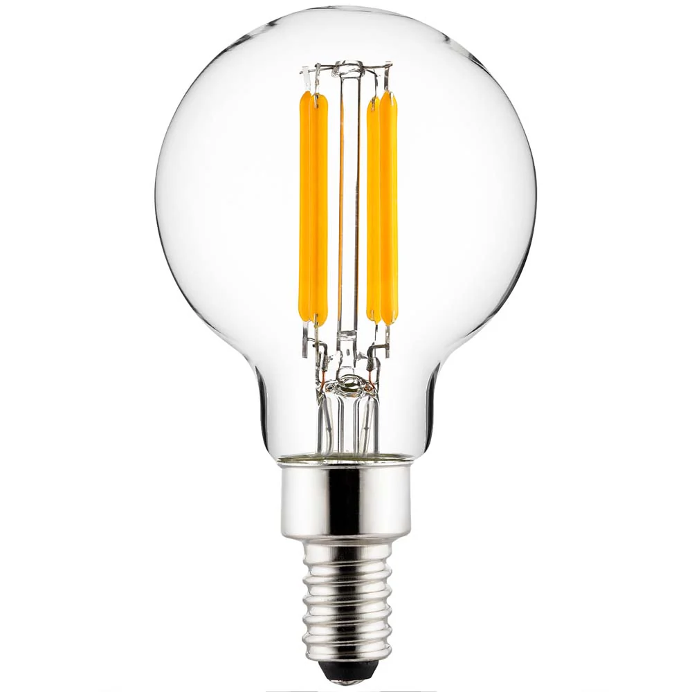 6Pk - Sunlite 6w 120v LED G16.5 Clear E12 Base 3000K Bulb - Natural White - Image 2