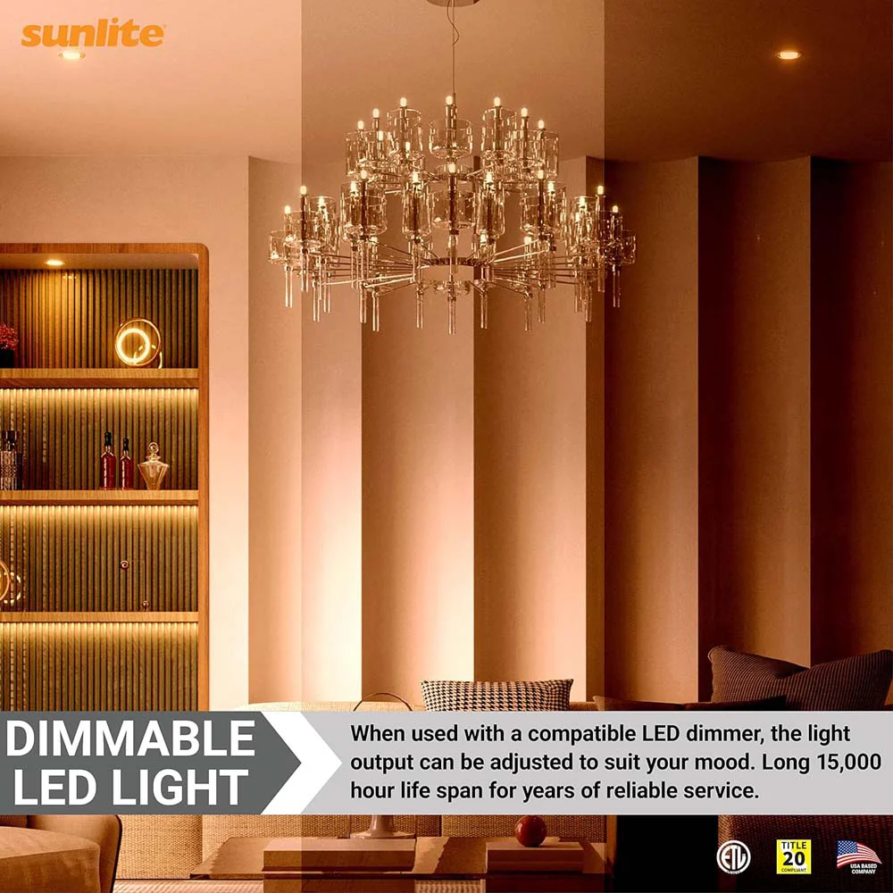6Pk - Sunlite 7w LED B11 Decorative Chandelier E12 2700K Bulb - 60W Equiv - Image 5