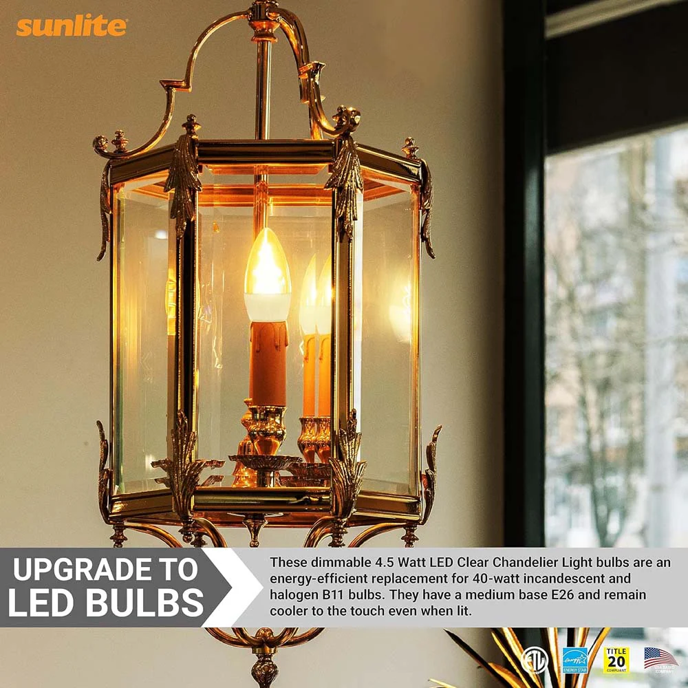 Sunlite 7w LED B12 Chandelier CTC E12 Base 2700K Bulb - 60W Equiv - Image 4