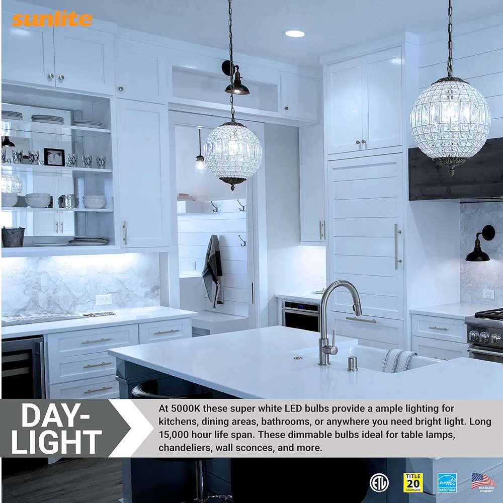 6Pk - Sunlite 7w LED B13 Decorative Chandelier E26 5000K Bulb - 60W Equiv - Image 5