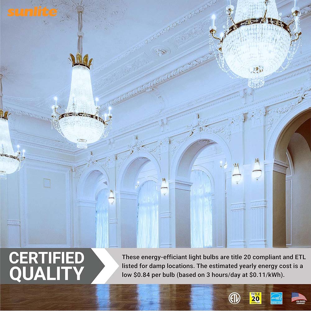 6Pk - Sunlite 7w LED B13 Decorative Chandelier E26 5000K Bulb - 60W Equiv - Image 6