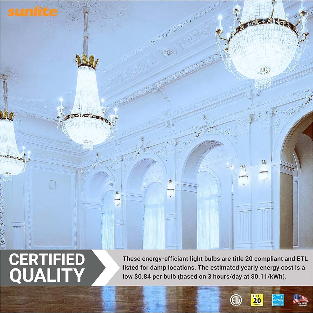 6Pk - Sunlite 7w LED B13 Decorative Chandelier E26 5000K Bulb - 60W Equiv - Image 6
