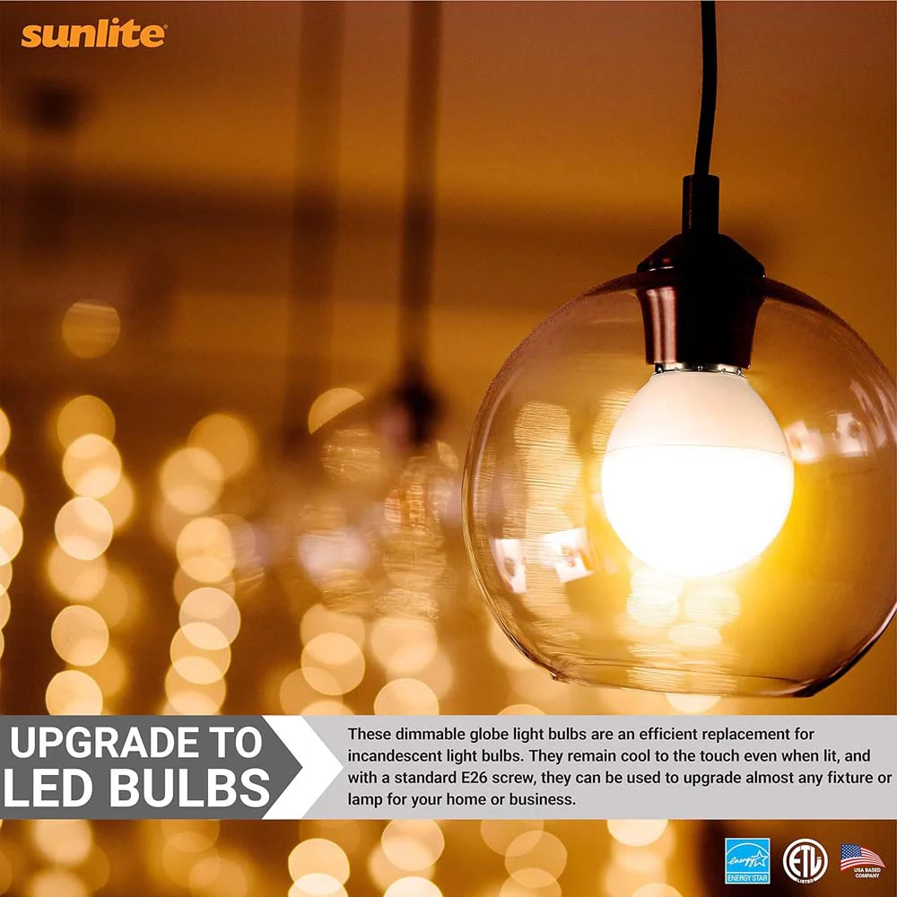 6Pk - Sunlite 7W LED G16 Globe CCT Tunable E26 Base 2700K Warm White - Image 4