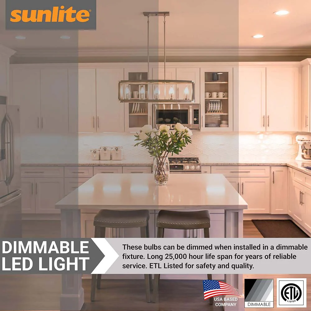 6Pk - Sunlite 7w LED Torpedo Tip B11 Chandelier E26 2700K Bulb - 60W Equiv - Image 4