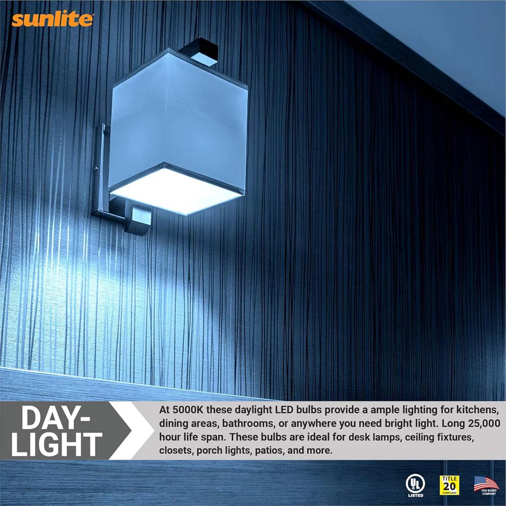 6Pk - Sunlite 9w A19 LED 800Lm 120V Dimmable E26 Base 5000K Bulb - 60wequiv - Image 5
