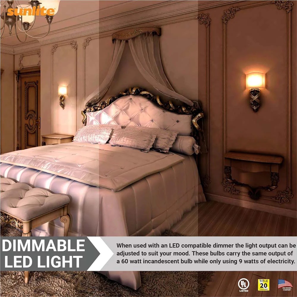Sunlite 9w LED A19 Dimmable 2700K Soft White Bulb - 60W Equiv - Image 4