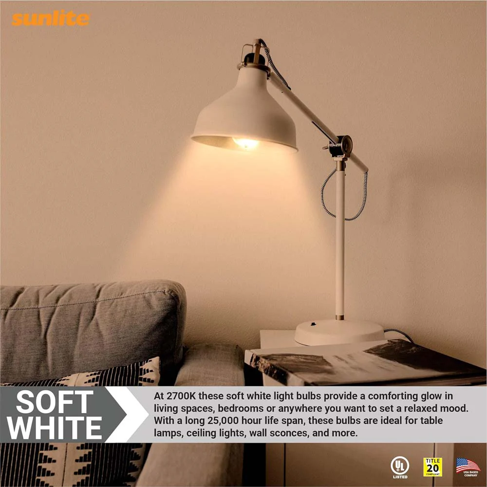 Sunlite 9w LED A19 Dimmable 2700K Soft White Bulb - 60W Equiv - Image 5