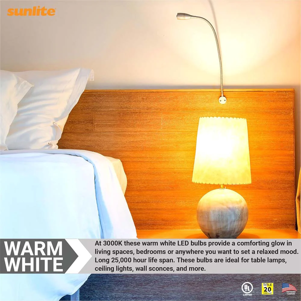 Sunlite 9w LED A19 Dimmable 3000K Warm White Bulb - 60W Equiv - Image 5