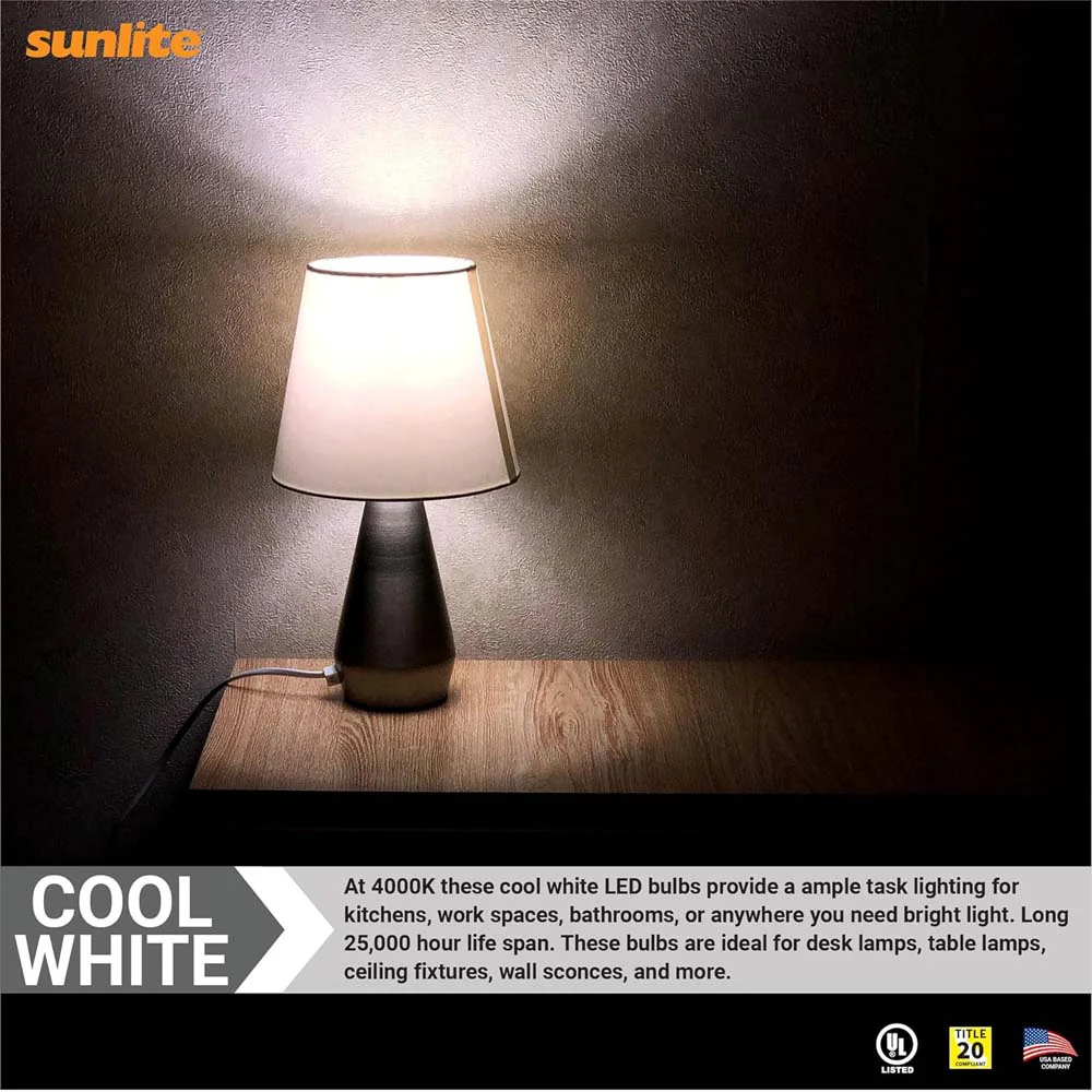 Sunlite 9w LED A19 Dimmable 4000K Cool White Bulb - 60W Equiv - Image 5