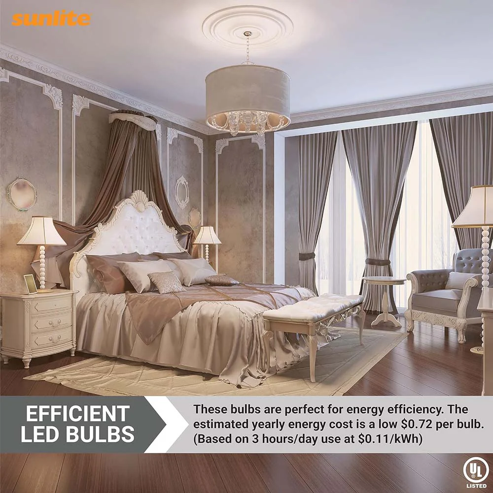 6PK - Sunlite LED 5W 220-277v 2700k E12 Candelabra Screw Bulb - Image 6