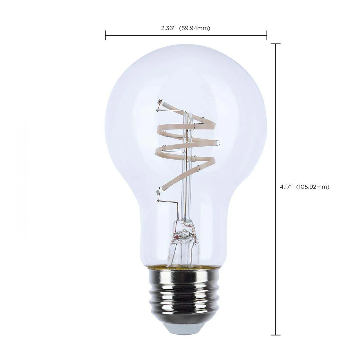 6w A19 LED Reminiscent Flex Gray Coil Filament E26 Base 2700K CCT Clear 120v - Image 8