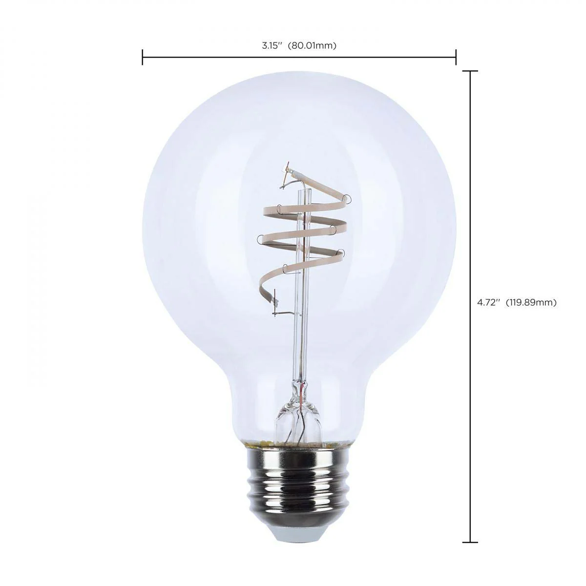 6w G25 LED Reminiscent Flex Gray Coil Filament E26 Base 2700K CCT Clear 120v - Image 8