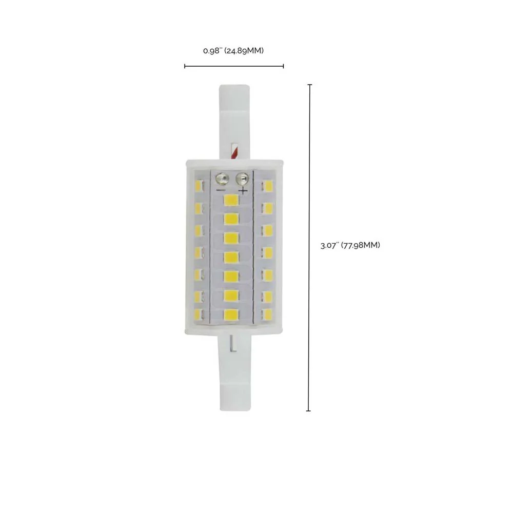 6W LED T3 78mm R7S Base 3000K 200 Beam Angle Double Ended Bulb 120v - Image 4