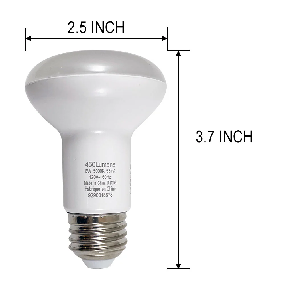 6W R20 LED E26 Medium Base 5000K - Daylight Non-Dimmable Bulb - Image 2