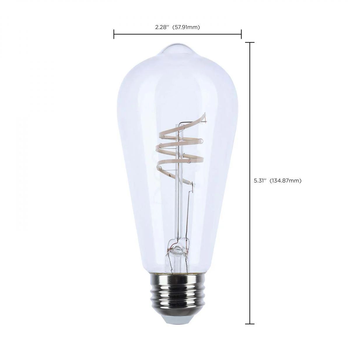 6w ST19 LED Reminiscent Flex Gray Filament E26 Base 2700K CCT Clear 120v - Image 8