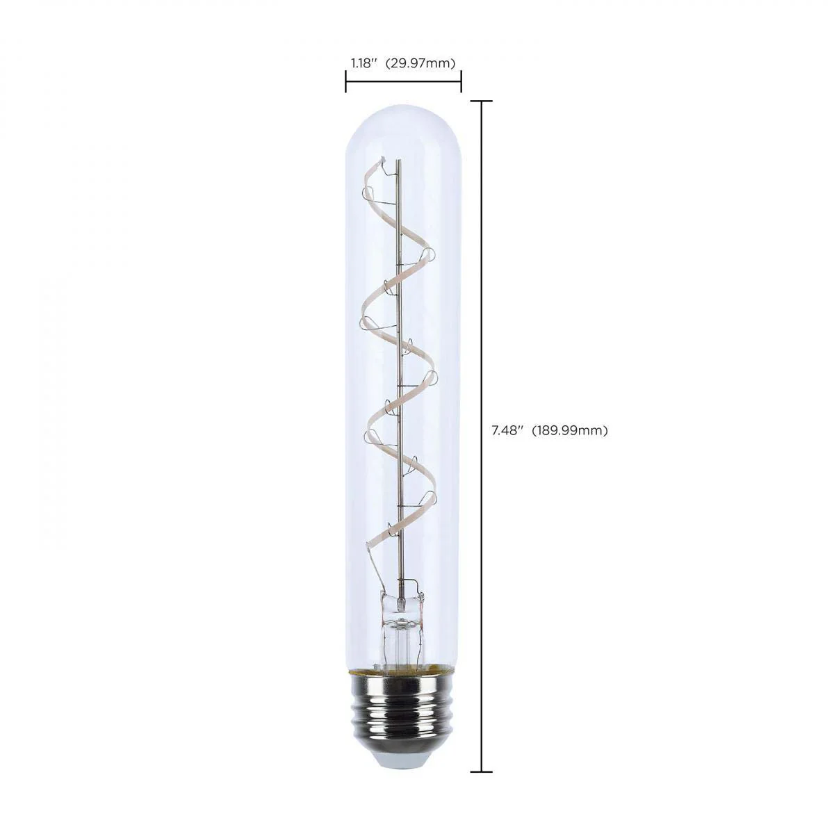 6w T9  LED Reminiscent Flex Gray Coil Filament E26 Base 2700K CCT Clear 120v - Image 8