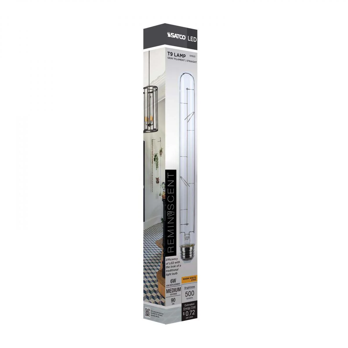 6w T9 LED Reminiscent Flex Gray Straight Filament E26 Base 2700K CCT Clear 120v - Image 7