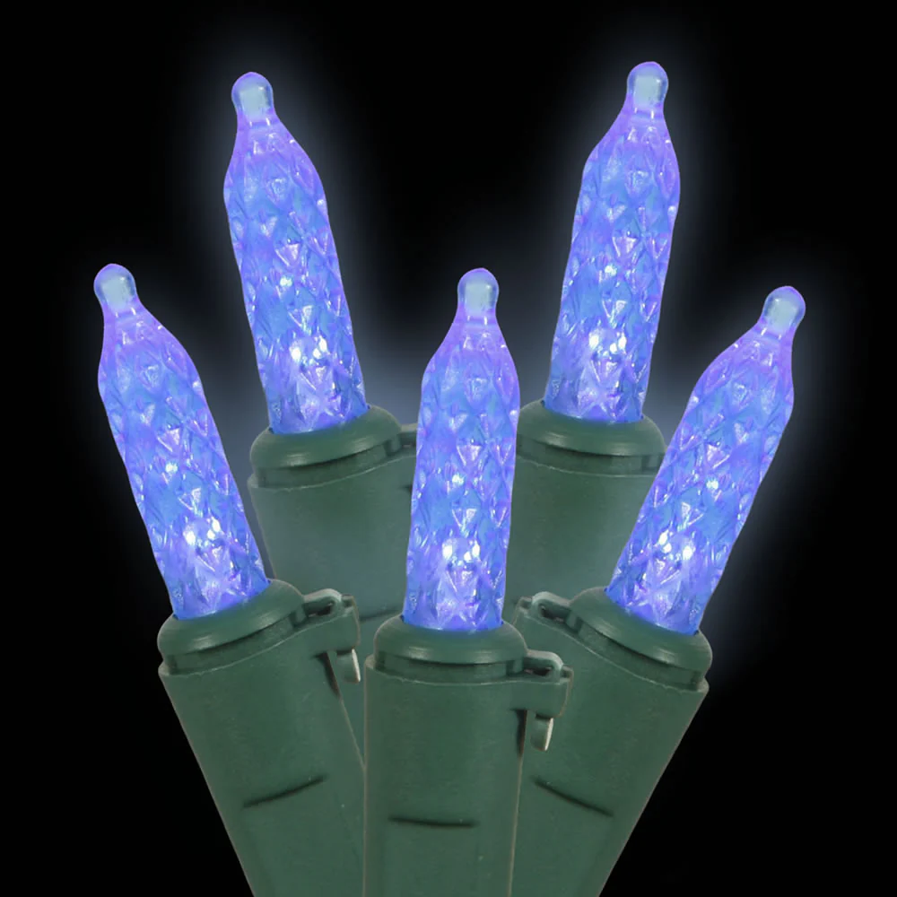 70 Blue LED Lights / Green Wire 9Ft. Icicle Christmas Light Set - Image 2