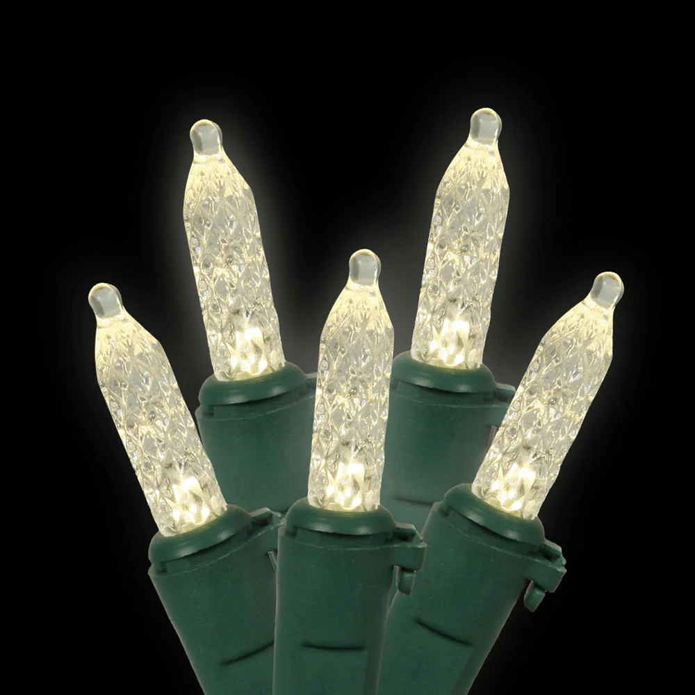 70 Warm White LED Lights / Green Wire 9Ft. Icicle Christmas Light Set - Image 3