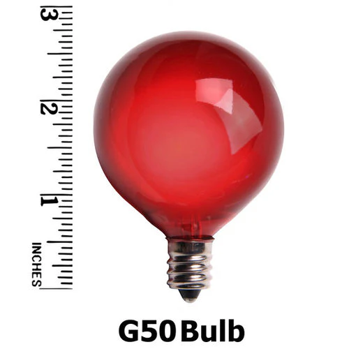 25 Bulbs 7W 120V G50 Multicolor Satin E17 Intermediate Base Globe Lights - Image 2