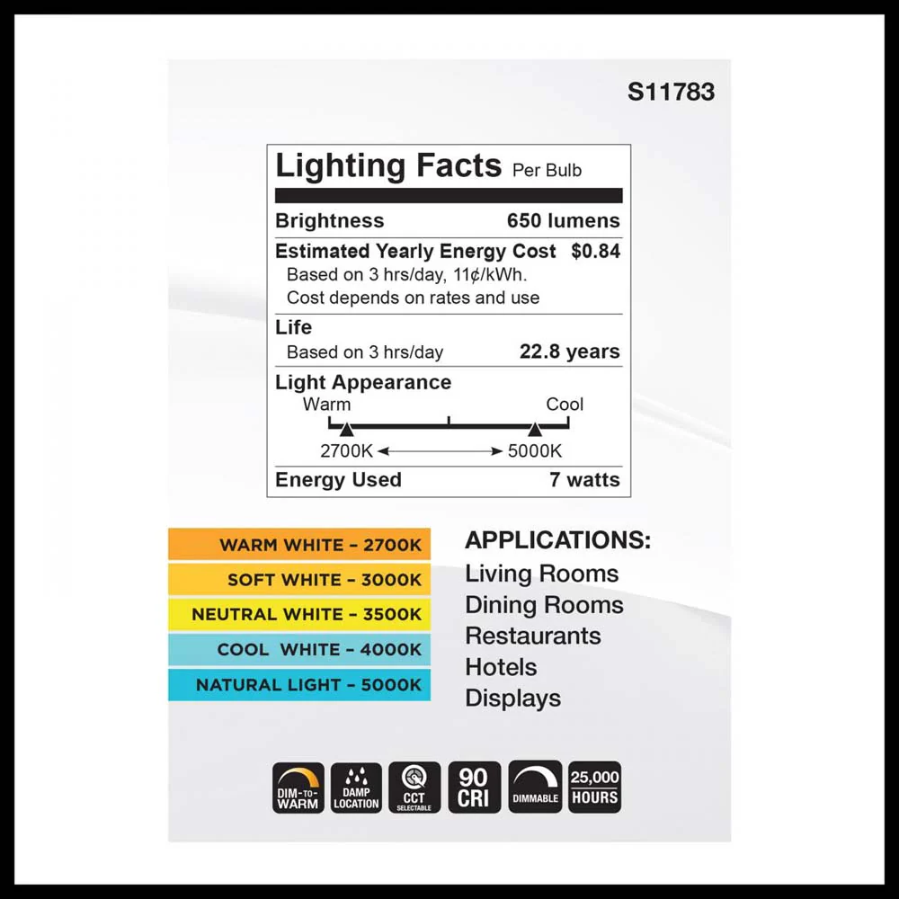 7w BR30 LED Reflector Bulb CCT Selectable Warm White to Natural Light 120v - Image 5