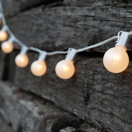 25 bulbs 7W G50 Transparent Pearl White E17 Intermediate Triple Dip Globe Light - Image 3