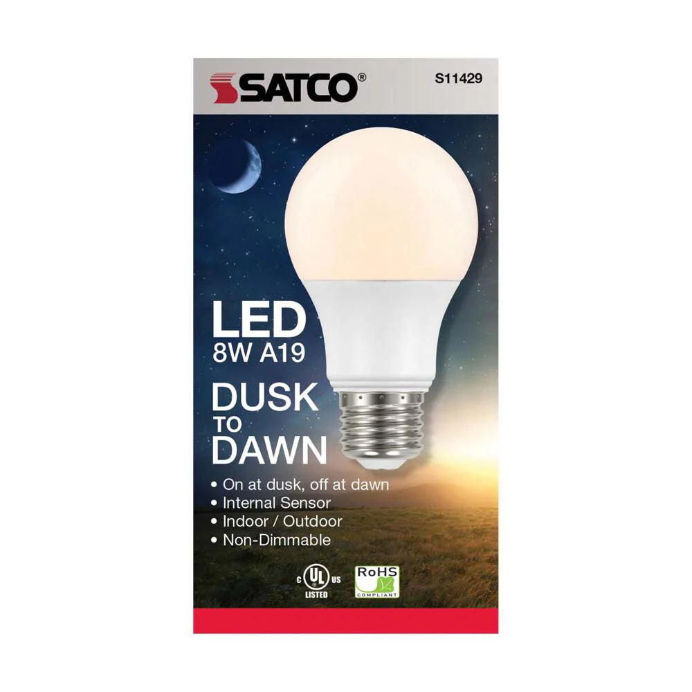 8.5W A19 LED Dusk to Dawn 2700K E26 Medium base 200 deg. Beam Angle 120v - Image 4