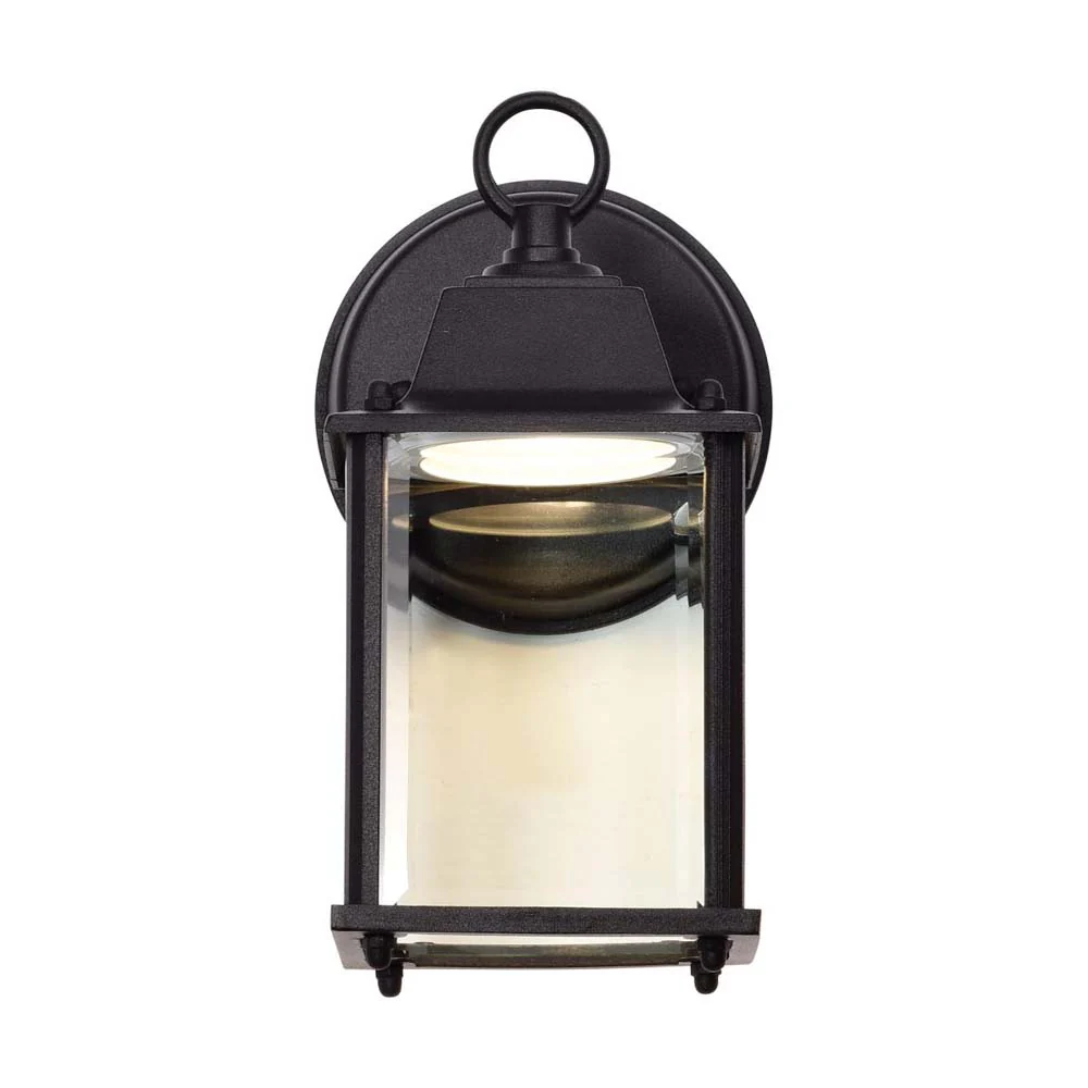 8w 3000K LED Cube Lantern Black Finish Clear Beveled Glass - Image 2