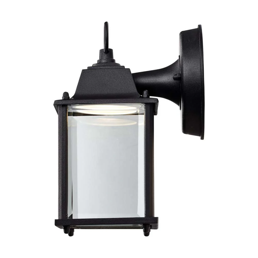 8w 3000K LED Cube Lantern Black Finish Clear Beveled Glass - Image 3