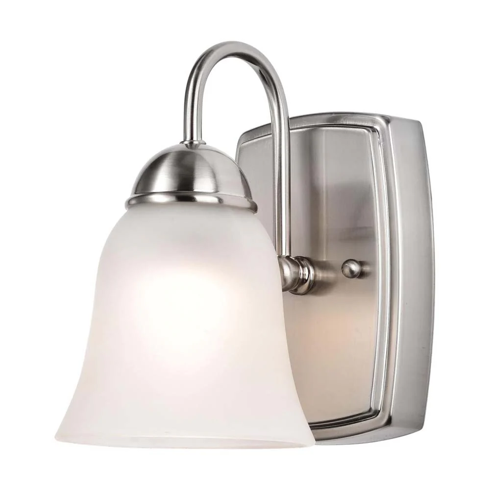8w LED Vanity Fixture 3000K Brushed Nickel w/ Alabaster Glass - Image 4