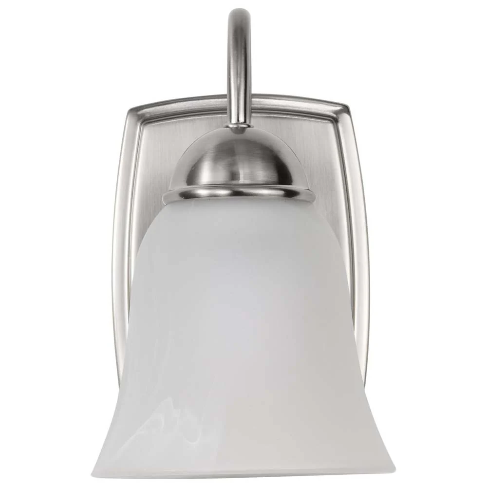 8w LED Vanity Fixture 3000K Brushed Nickel w/ Alabaster Glass w/ Switch - Image 4
