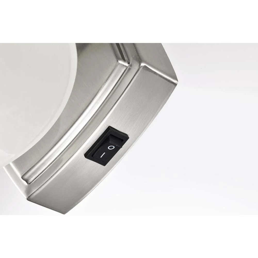 8w LED Vanity Fixture 3000K Brushed Nickel w/ Alabaster Glass w/ Switch - Image 6