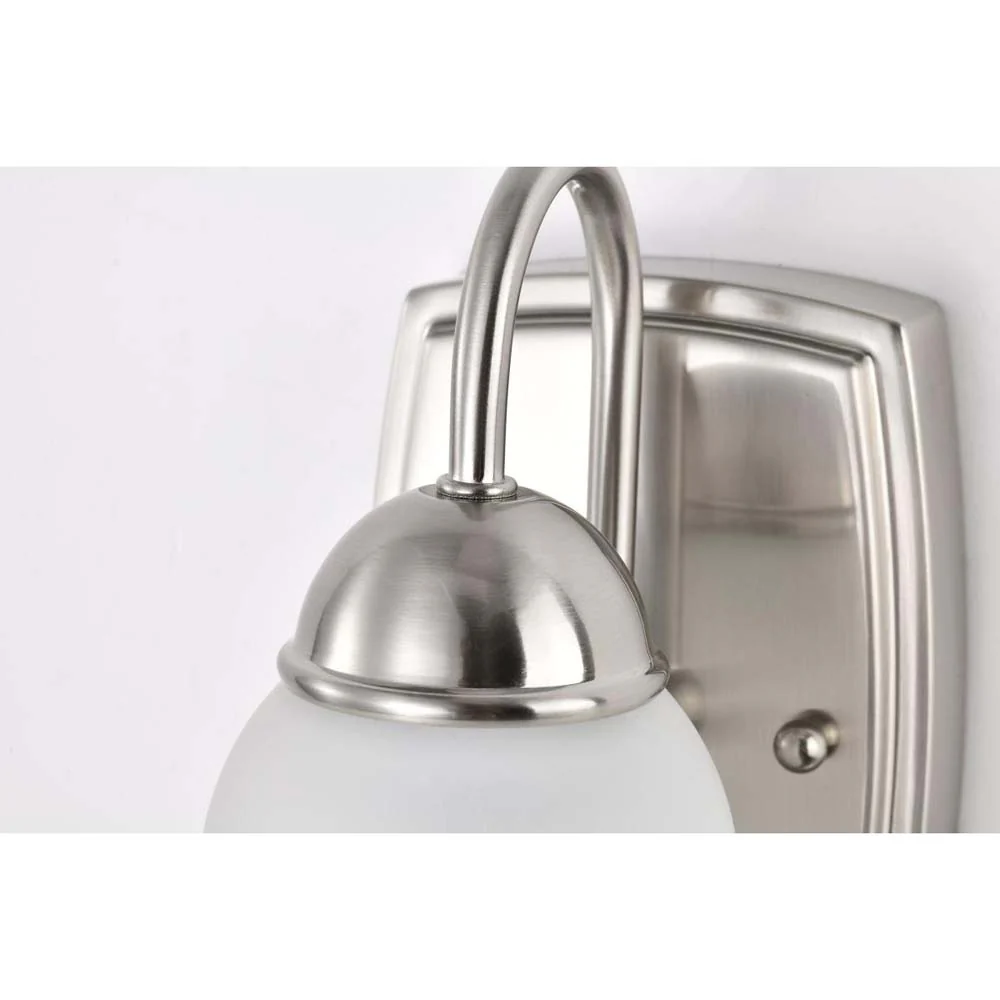 8w LED Vanity Fixture 3000K Brushed Nickel w/ Alabaster Glass w/ Switch - Image 7