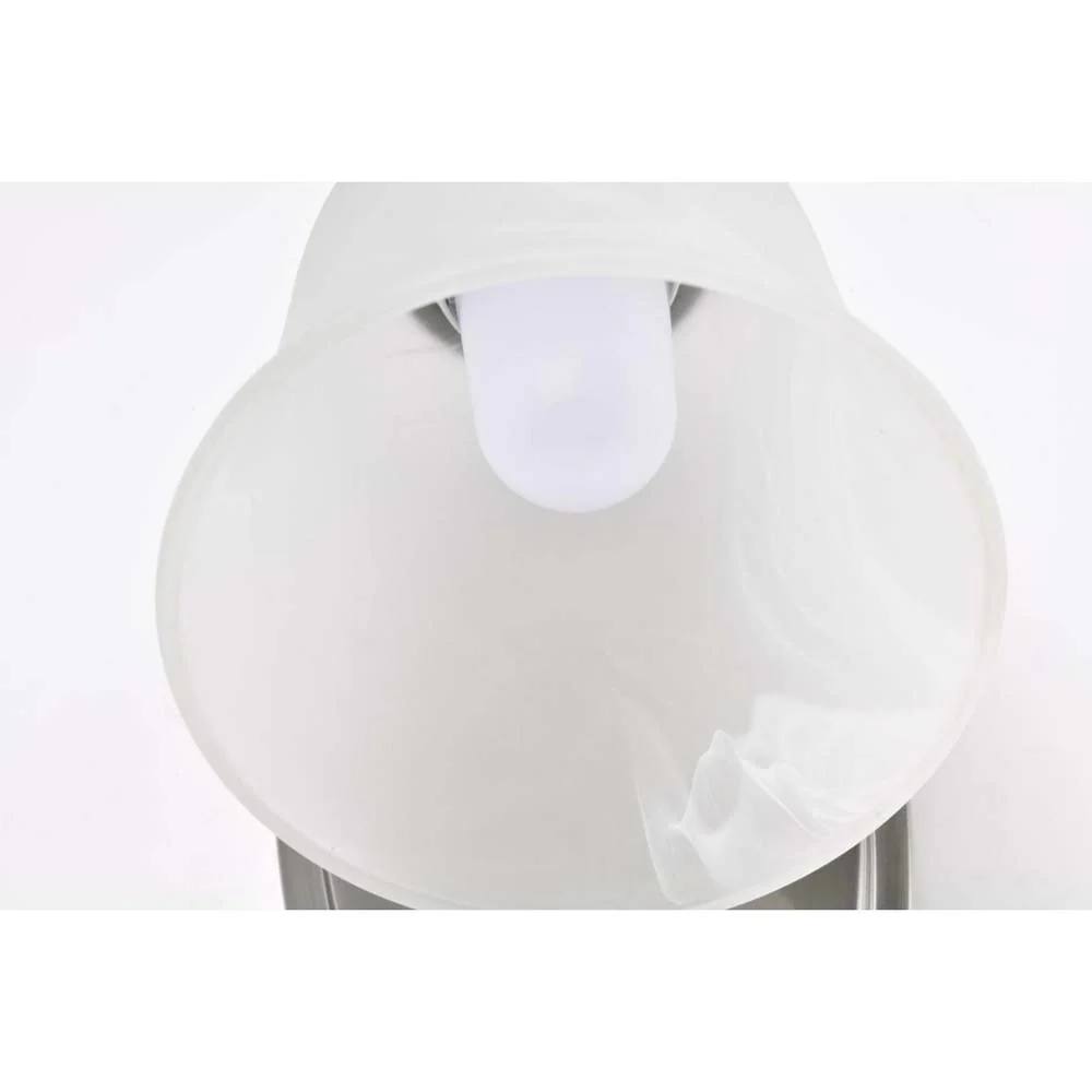 8w LED Vanity Fixture 3000K Brushed Nickel w/ Alabaster Glass w/ Switch - Image 8