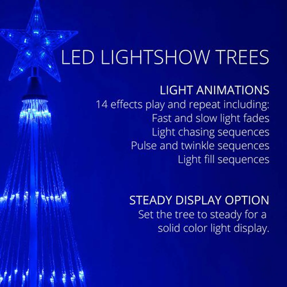 9-ft. Blue LED Animated Outdoor Lightshow Christmas Tree - Image 2