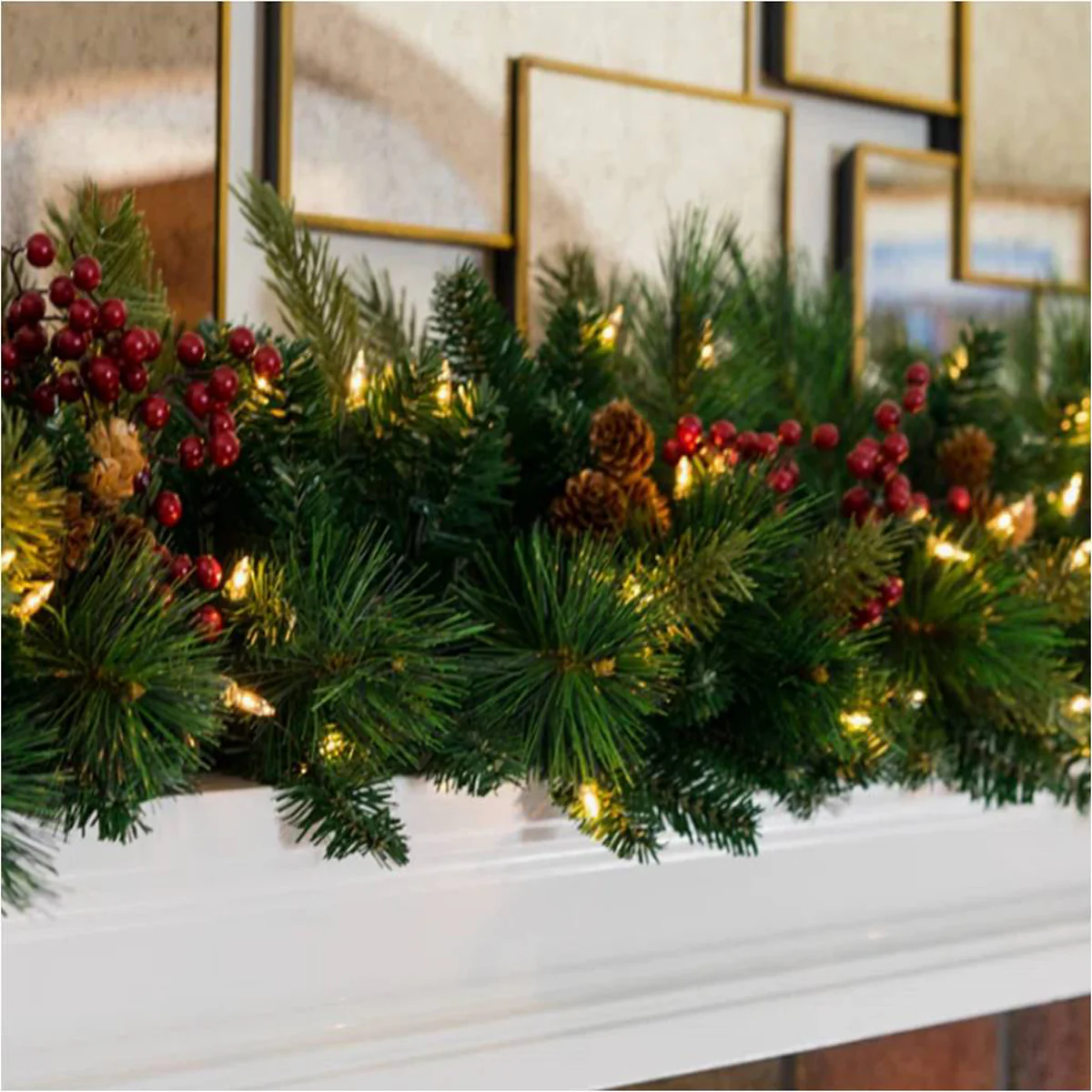 9' x 14" Winchester Fir Prelit Garland, 100 Lights - Image 3