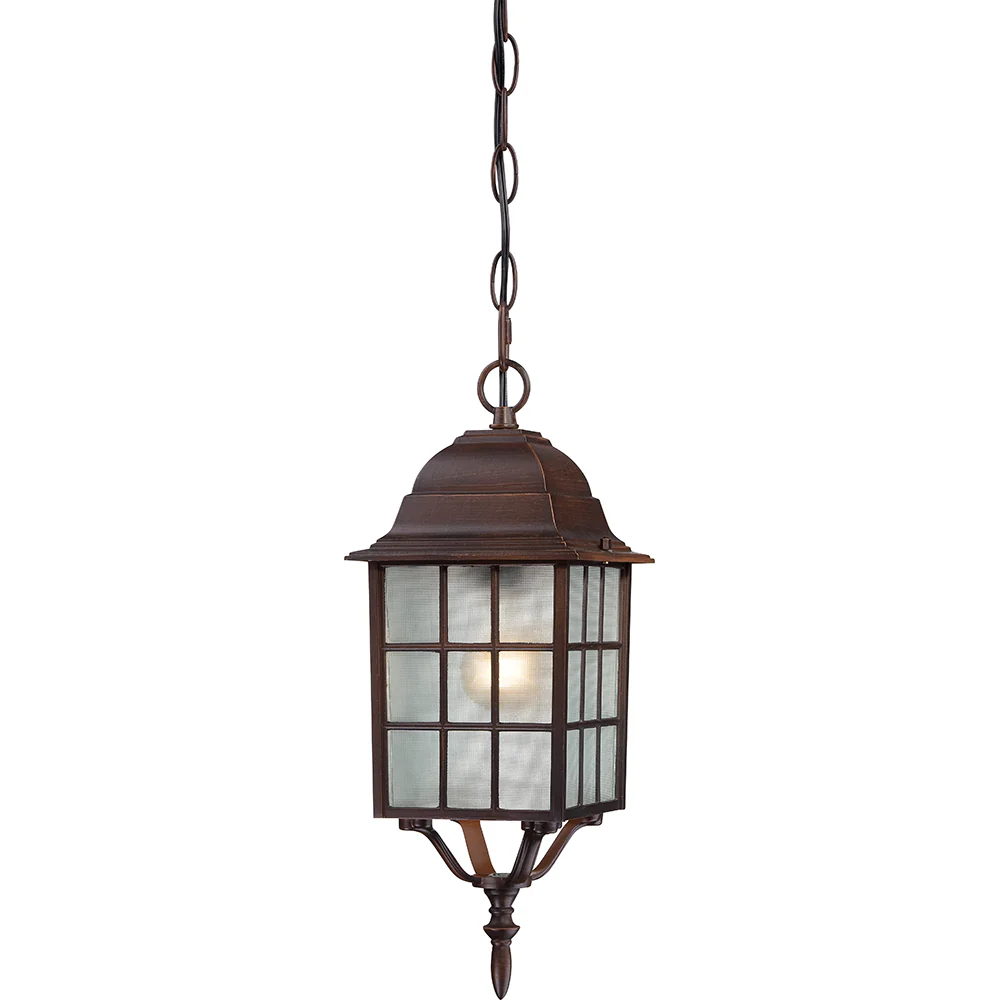 Nuvo Adams 1-Light 16" Hanging Light w/ Frosted Glass in Rustic Bronze Finish