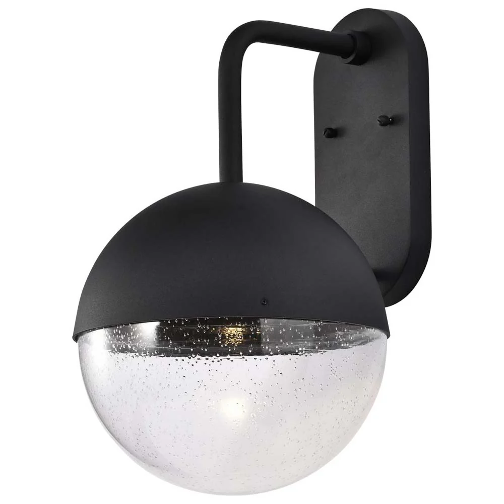 Atmosphere 10W LED Large Wall Lantern Matte Black w/ Clear Seeded Glass - Image 4