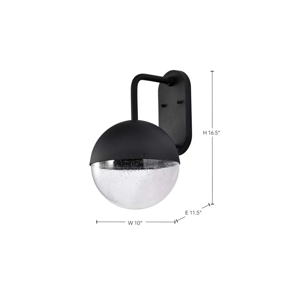 Atmosphere 10W LED Large Wall Lantern Matte Black w/ Clear Seeded Glass - Image 5