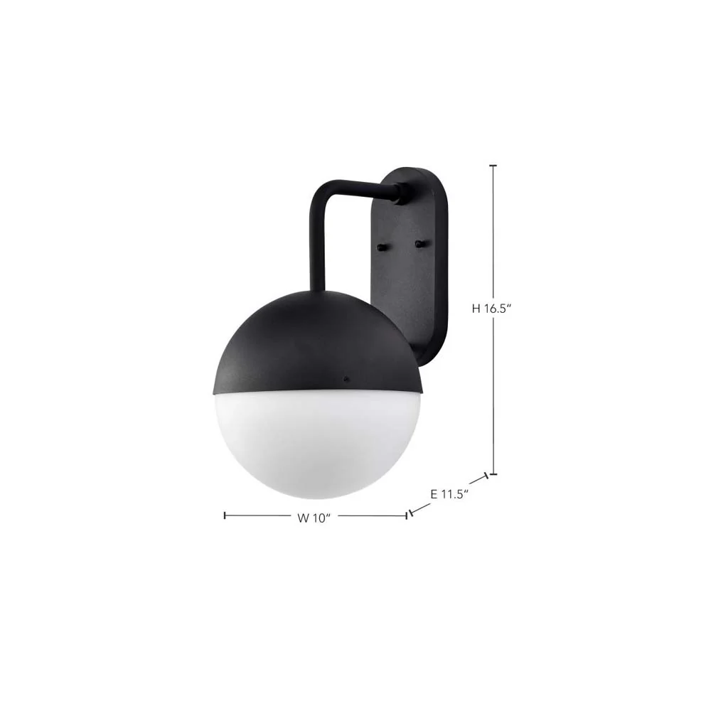Atmosphere 10W LED Large Wall Lantern Matte Black w/ White Opal Glass - Image 4
