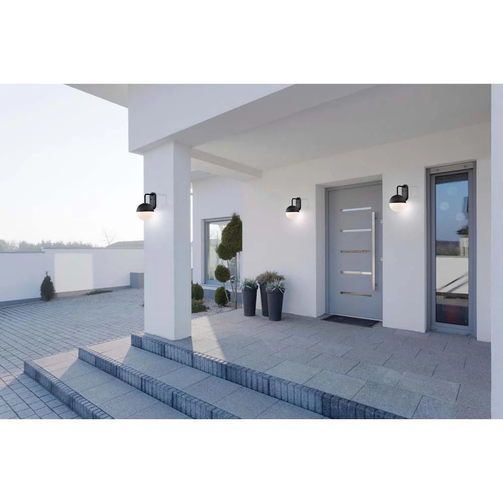 Atmosphere 10W LED Large Wall Lantern Matte Black w/ White Opal Glass - Image 5