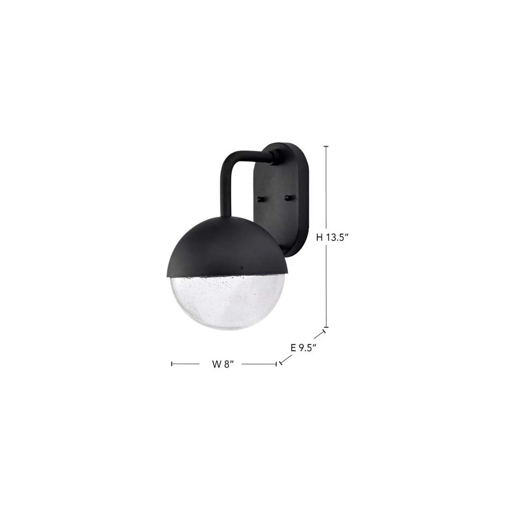 Atmosphere 6W LED Medium Wall Lantern Matte Black w/ Clear Seeded Glass - Image 5