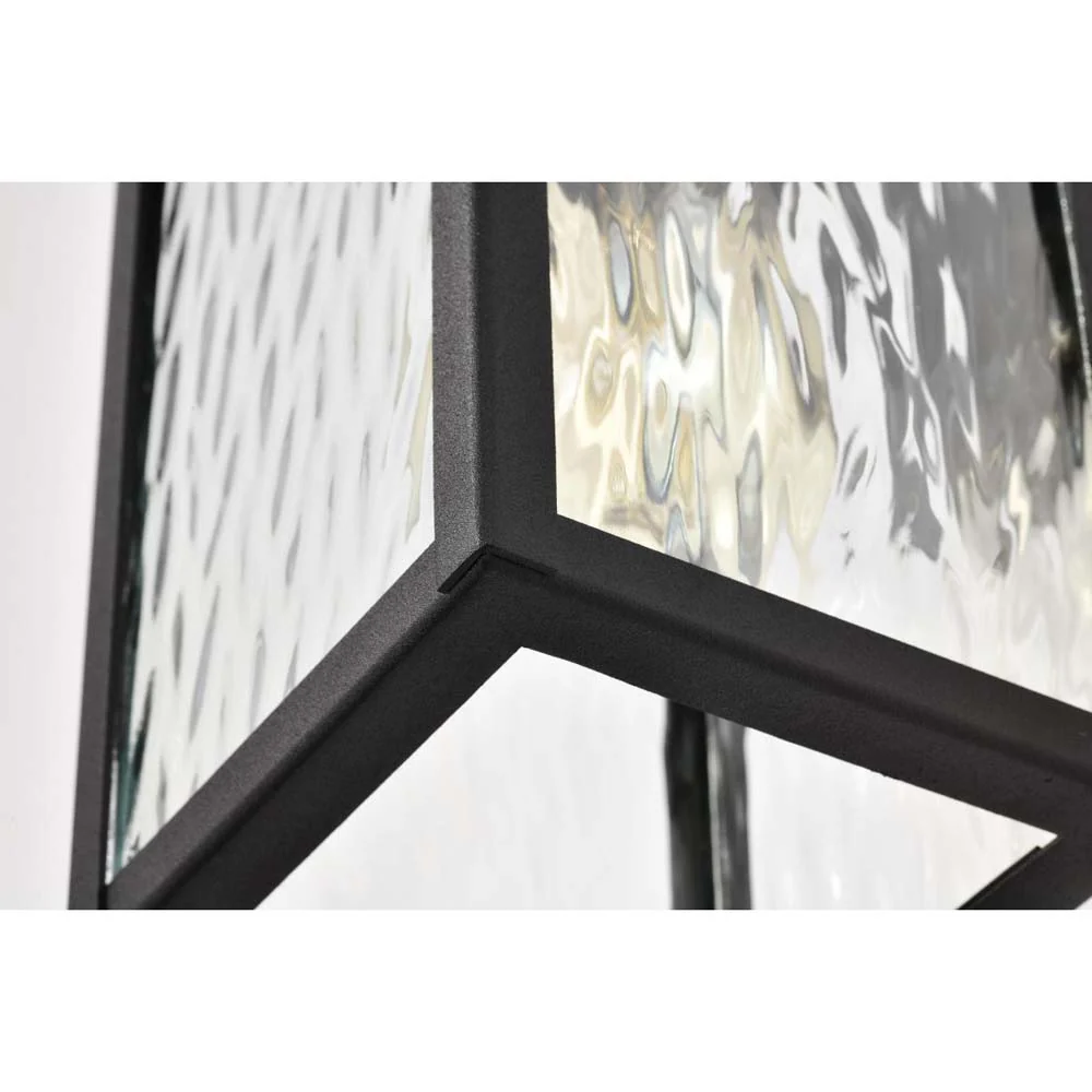 Austen Outdoor 13-in Small Wall Light Matte Black Finish w/ Clear Water Glass - Image 7